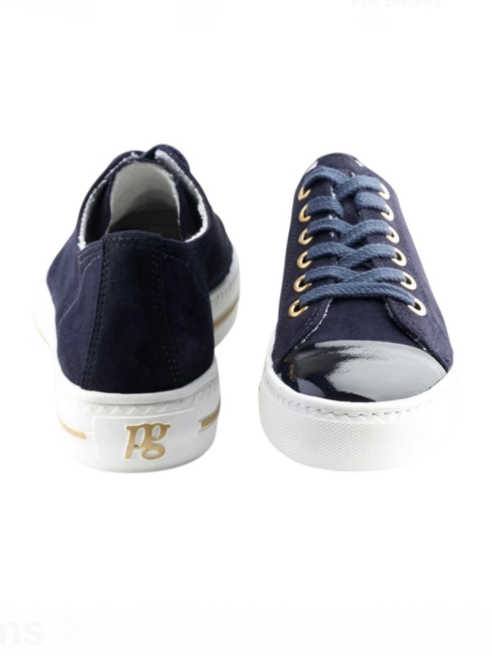 Low top leather sneakers.Dark blue suede/ patent combination leather.